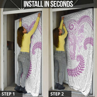 Aotearoa Maori Sea Animals Tribal Door Cover Manta Ray and Shark Moko Pattern Pink Color LT03 - Polynesian Pride
