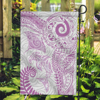 Aotearoa Maori Sea Animals Tribal Garden Flag Manta Ray and Shark Moko Pattern Pink Color LT03 Garden Flag Pink - Polynesian Pride