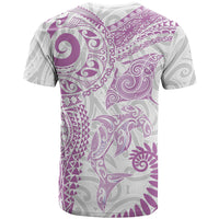 Aotearoa Maori Sea Animals Tribal T Shirt Manta Ray and Shark Moko Pattern Pink Color LT03 - Polynesian Pride