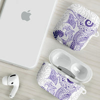 Aotearoa Maori Sea Animals Tribal AirPods Case Manta Ray and Shark Moko Pattern Purple Color LT03 - Polynesian Pride