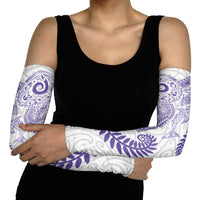 Aotearoa Maori Sea Animals Tribal Arm Sleeves Manta Ray and Shark Moko Pattern Purple Color LT03 - Polynesian Pride