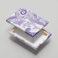 Aotearoa Maori Sea Animals Tribal Canvas Wall Art Manta Ray and Shark Moko Pattern Purple Color LT03 - Polynesian Pride
