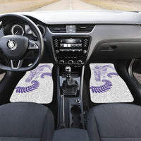 Aotearoa Maori Sea Animals Tribal Car Mats Manta Ray and Shark Moko Pattern Purple Color LT03 Set 2pcs - Front Purple - Polynesian Pride
