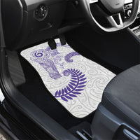 Aotearoa Maori Sea Animals Tribal Car Mats Manta Ray and Shark Moko Pattern Purple Color LT03 - Polynesian Pride