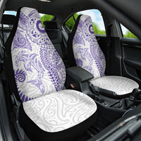 Aotearoa Maori Sea Animals Tribal Car Seat Cover Manta Ray and Shark Moko Pattern Purple Color LT03 One Size Purple - Polynesian Pride