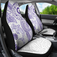Aotearoa Maori Sea Animals Tribal Car Seat Cover Manta Ray and Shark Moko Pattern Purple Color LT03 - Polynesian Pride