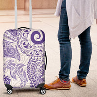 Aotearoa Maori Sea Animals Tribal Luggage Cover Manta Ray and Shark Moko Pattern Purple Color LT03 Purple - Polynesian Pride