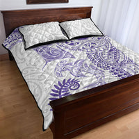 Aotearoa Maori Sea Animals Tribal Quilt Bed Set Manta Ray and Shark Moko Pattern Purple Color LT03 - Polynesian Pride