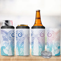 Aotearoa Maori Sea Animals Tribal 4 in 1 Can Cooler Tumbler Manta Ray and Shark Moko Pattern Sweet Pastel LT03 - Polynesian Pride