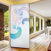 Aotearoa Maori Sea Animals Tribal Door Cover Manta Ray and Shark Moko Pattern Sweet Pastel LT03 - Polynesian Pride