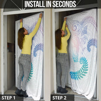 Aotearoa Maori Sea Animals Tribal Door Cover Manta Ray and Shark Moko Pattern Sweet Pastel LT03 - Polynesian Pride