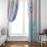 Aotearoa Maori Sea Animals Tribal Window Curtain Manta Ray and Shark Moko Pattern Sweet Pastel