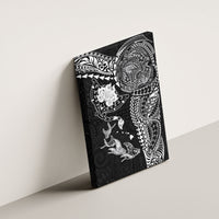 Hawaiian Manta Ray Tribal Canvas Wall Art Polynesian Art Motifs Black Color