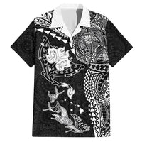 Hawaiian Manta Ray Tribal Hawaiian Shirt Polynesian Art Motifs Black Color LT03 Black - Polynesian Pride