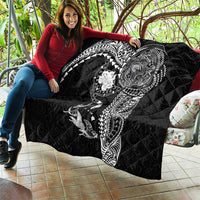 Hawaiian Manta Ray Tribal Quilt Polynesian Art Motifs Black Color