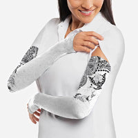 Hawaiian Manta Ray Tribal Arm Sleeves Polynesian Art Motifs White Color