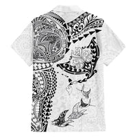 Hawaiian Manta Ray Tribal Hawaiian Shirt Polynesian Art Motifs White Color