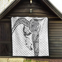 Hawaiian Manta Ray Tribal Quilt Polynesian Art Motifs White Color