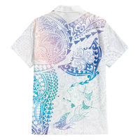 Hawaiian Manta Ray Tribal Family Matching Tank Maxi Dress and Hawaiian Shirt Polynesian Art Motifs Sweet Pastel LT03 - Polynesian Pride