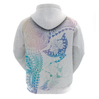 Hawaiian Manta Ray Tribal Hoodie Polynesian Art Motifs Sweet Pastel LT03 - Polynesian Pride