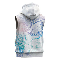 Hawaiian Manta Ray Tribal Sleeveless Zip Hoodie Polynesian Art Motifs Sweet Pastel LT03 - Polynesian Pride
