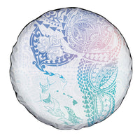 Hawaiian Manta Ray Tribal Spare Tire Cover Polynesian Art Motifs Sweet Pastel LT03 - Polynesian Pride