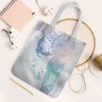 Hawaiian Manta Ray Tribal Tote Bag Polynesian Art Motifs Sweet Pastel