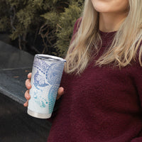 Hawaiian Manta Ray Tribal Tumbler Cup Polynesian Art Motifs Sweet Pastel LT03 - Polynesian Pride