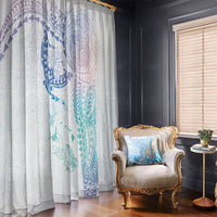 Hawaiian Manta Ray Tribal Window Curtain Polynesian Art Motifs Sweet Pastel