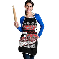 New Zealand Christmas Apron Funny Santa Claus Haka Dance with Tukutuku LT03 - Polynesian Pride