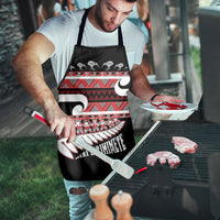 New Zealand Christmas Apron Funny Santa Claus Haka Dance with Tukutuku LT03 - Polynesian Pride