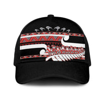 New Zealand Christmas Mesh Trucker Cap Funny Santa Claus Haka Dance with Tukutuku LT03 One Size Black Multicolor - Polynesian Pride