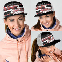 New Zealand Christmas Mesh Trucker Cap Funny Santa Claus Haka Dance with Tukutuku LT03 - Polynesian Pride
