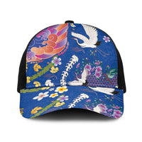 Hawaiian and Japanese Culture Together Baseball Net Cap Kakau Tribal Pattern and Irezumi Art Blue Color LT03 One Size Black Blue - Polynesian Pride