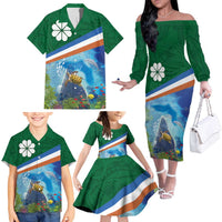 Marshall Islands Kwajalein Atoll Family Matching Off The Shoulder Long Sleeve Dress and Hawaiian Shirt Polynesian Pattern and Undersea Animals LT03 - Polynesian Pride