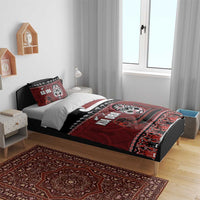New Zealand Culture Bedding Set Kia Ora Aotearoa Moko Tattoo Mask with Waka and Maori Art Pattern LT03 - Polynesian Pride