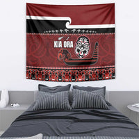 New Zealand Culture Tapestry Kia Ora Aotearoa Moko Tattoo Mask with Waka and Maori Art Pattern LT03 - Polynesian Pride