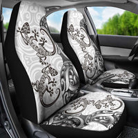 New Zealand Gecko Maori Art Tattoo Car Seat Cover White Color LT03 - Polynesian Pride