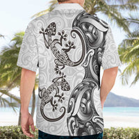 New Zealand Gecko Maori Art Tattoo Hawaiian Shirt White Color LT03 - Polynesian Pride