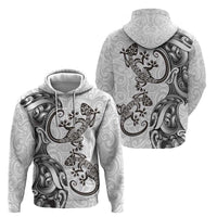 New Zealand Gecko Maori Art Tattoo Hoodie White Color LT03 - Polynesian Pride