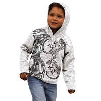 New Zealand Gecko Maori Art Tattoo Kid Hoodie White Color LT03 - Polynesian Pride