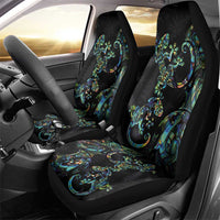 New Zealand Gecko Maori Art Tattoo Car Seat Cover Silver Fern and Paua Shell Mode LT03 - Polynesian Pride