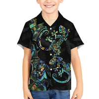 New Zealand Gecko Maori Art Tattoo Hawaiian Shirt Silver Fern and Paua Shell Mode LT03 - Polynesian Pride