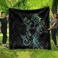 New Zealand Gecko Maori Art Tattoo Quilt Silver Fern and Paua Shell Mode LT03 - Polynesian Pride