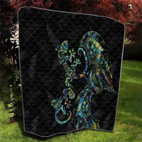 New Zealand Gecko Maori Art Tattoo Quilt Silver Fern and Paua Shell Mode LT03 - Polynesian Pride