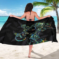 New Zealand Gecko Maori Art Tattoo Sarong Silver Fern and Paua Shell Mode LT03 - Polynesian Pride