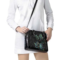 New Zealand Gecko Maori Art Tattoo Shoulder Handbag Silver Fern and Paua Shell Mode LT03 - Polynesian Pride