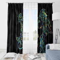 New Zealand Gecko Maori Art Tattoo Window Curtain Silver Fern and Paua Shell Mode LT03 - Polynesian Pride