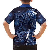 New Zealand Gecko Maori Art Tattoo Family Matching Long Sleeve Bodycon Dress and Hawaiian Shirt Matariki Mode LT03 - Polynesian Pride