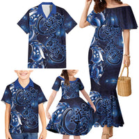 New Zealand Gecko Maori Art Tattoo Family Matching Mermaid Dress and Hawaiian Shirt Matariki Mode LT03 - Polynesian Pride
